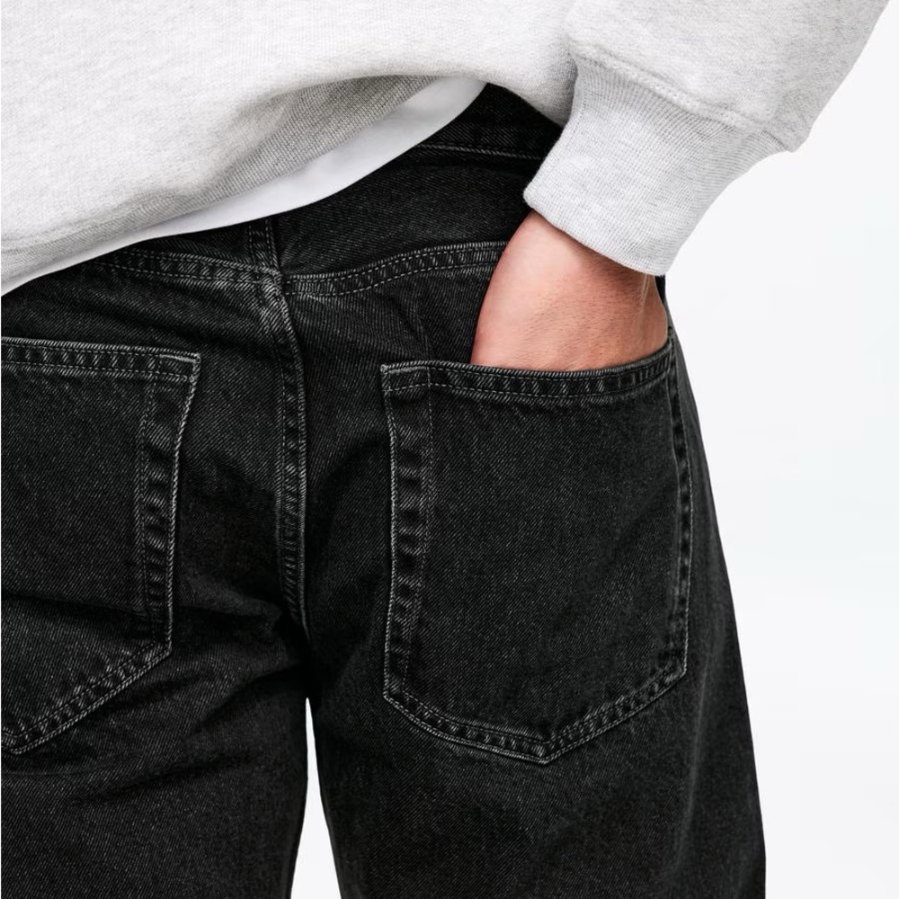 Arket Loose Organic Cotton Black Straight Leg Jeans Size 30/32 - Picture 9 of 15